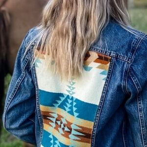 Upcycled western jean jacket Gap